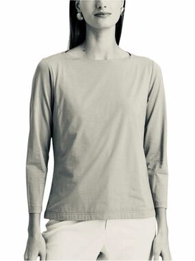 Hinson Wu Gissel 3/4 Sleeve Boat Neck Double Knit Panel Top